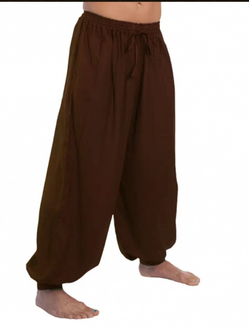 Men's Brown Gathered Trousers — Pants by Magic Clothing Circle