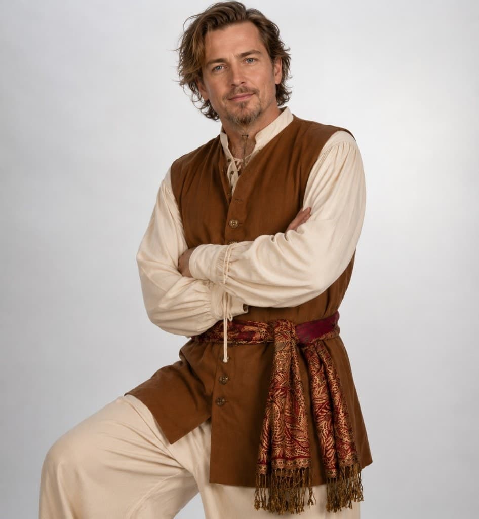 Men's Brown Vest & Cream Shirt Look — Vests by Magic Clothing Circle