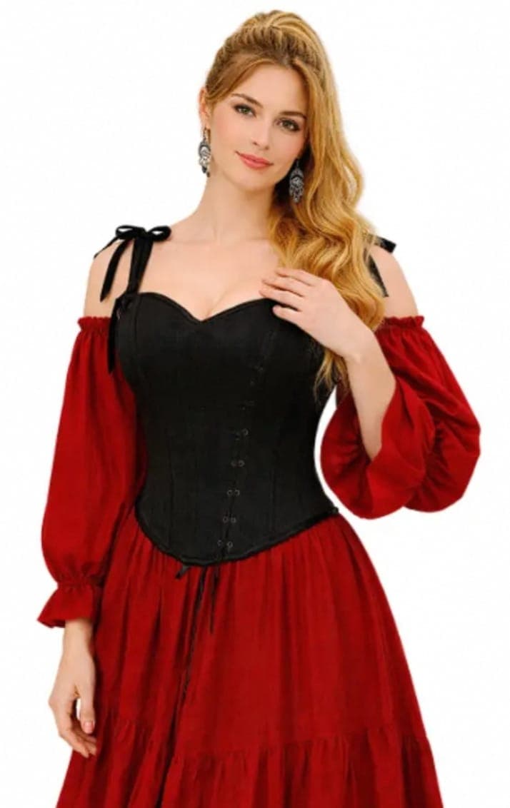 Women's Black Bodice & Red Ensemble — Bodices by Magic Clothing Circle