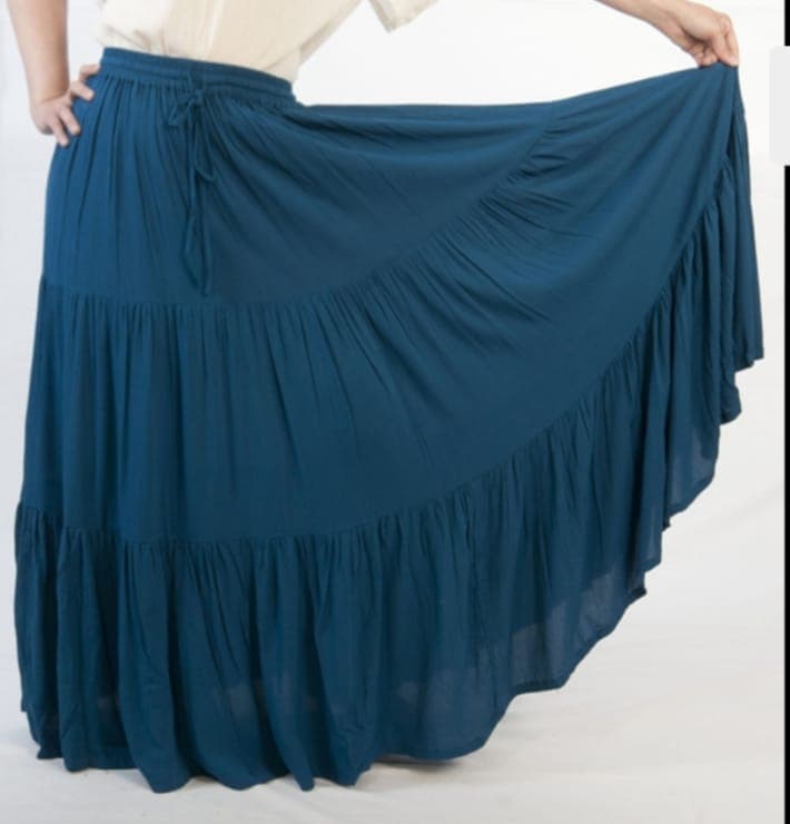 Women's Teal Tiered Maxi Skirt — Skirts by Magic Clothing Circle